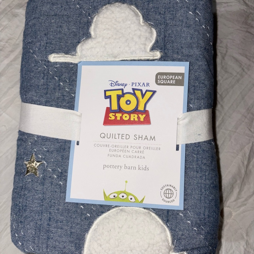 Pottery Barn Kids Blue Quilted Sham Toy Story